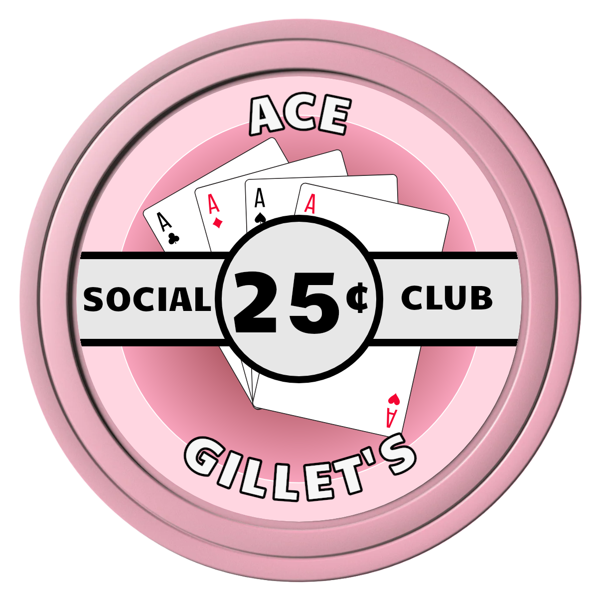 Ace Gillet's Composite Poker Chips - Pink / Solid - Front