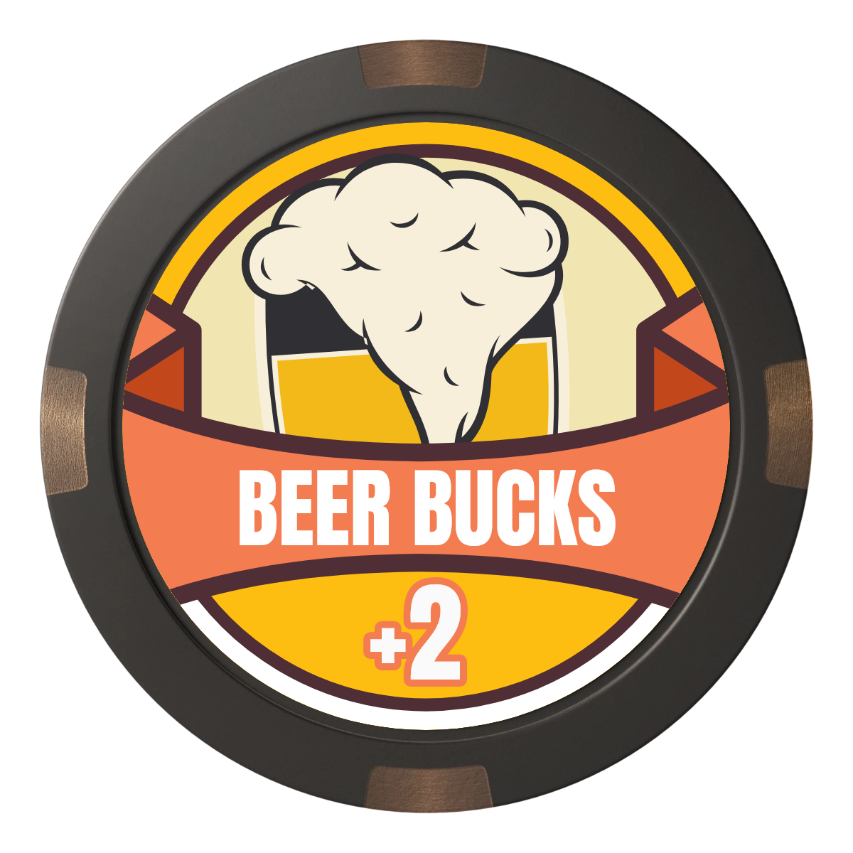 Banner Brew Composite & Metal Hybrid Poker Chips - Black - Back