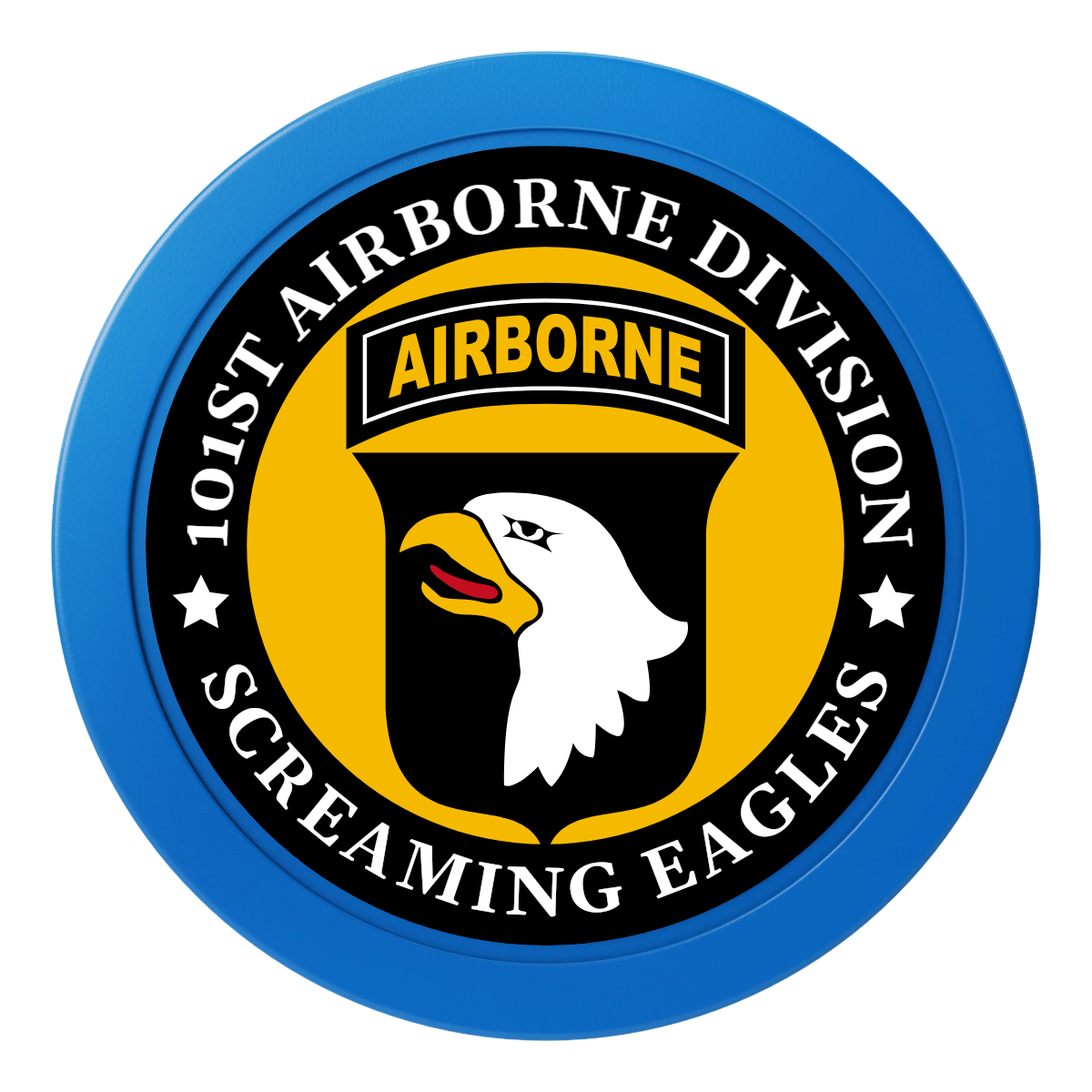 Army Airborne 2" Oversized Poker Chips - Blue - Back