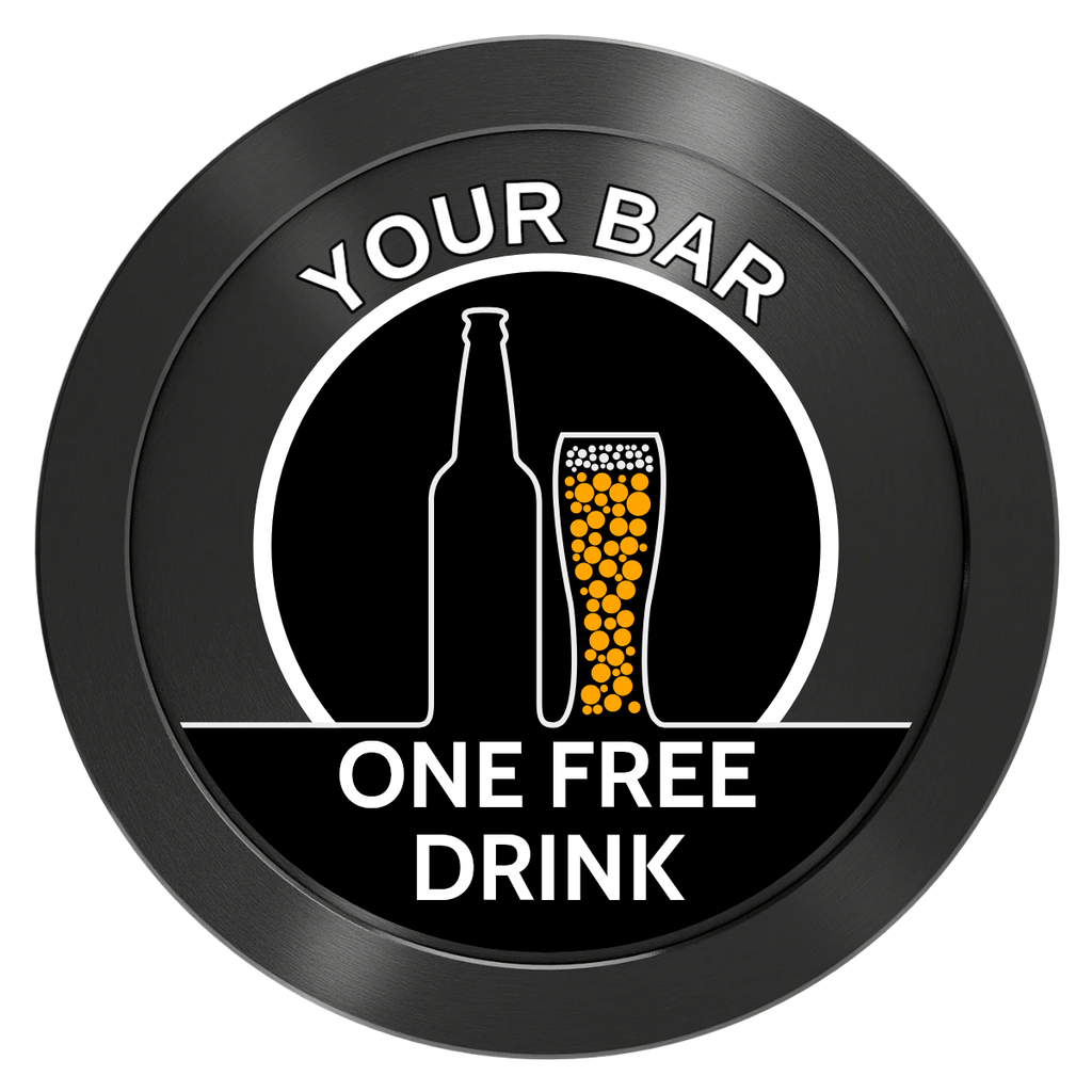 Beer and Glass Aluminum Poker Chips - Black - Back