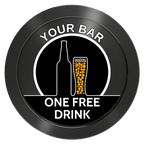 Beer and Glass Aluminum Poker Chips - Black - Back