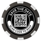 Save the Date Photo QR Code Composite Poker Chips - Black / 8 Spot - Back