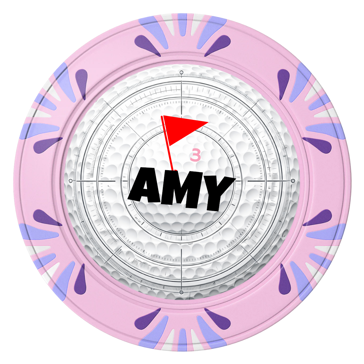 Ball Marcus Jr. Clay Poker Chips - Pink / Macau / 40mm - Front