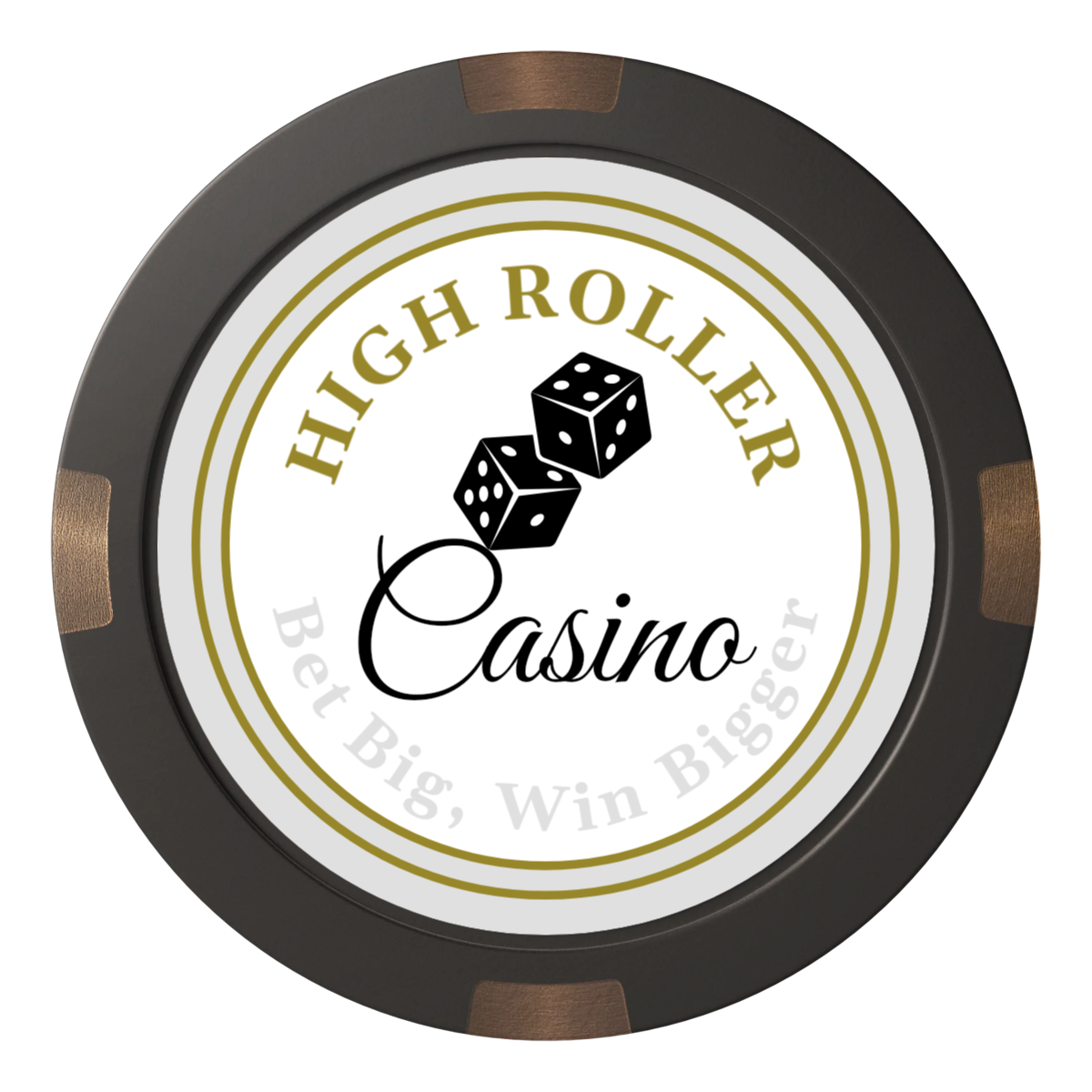 High Roller Casino Composite & Metal Hybrid Poker Card Protectors - Black - Front