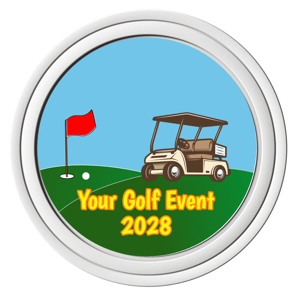 Going Golfing Today Composite Poker Chips - White / Solid - Front