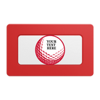 Hole In One Rectangular Poker Chip Plaques - Red - Back