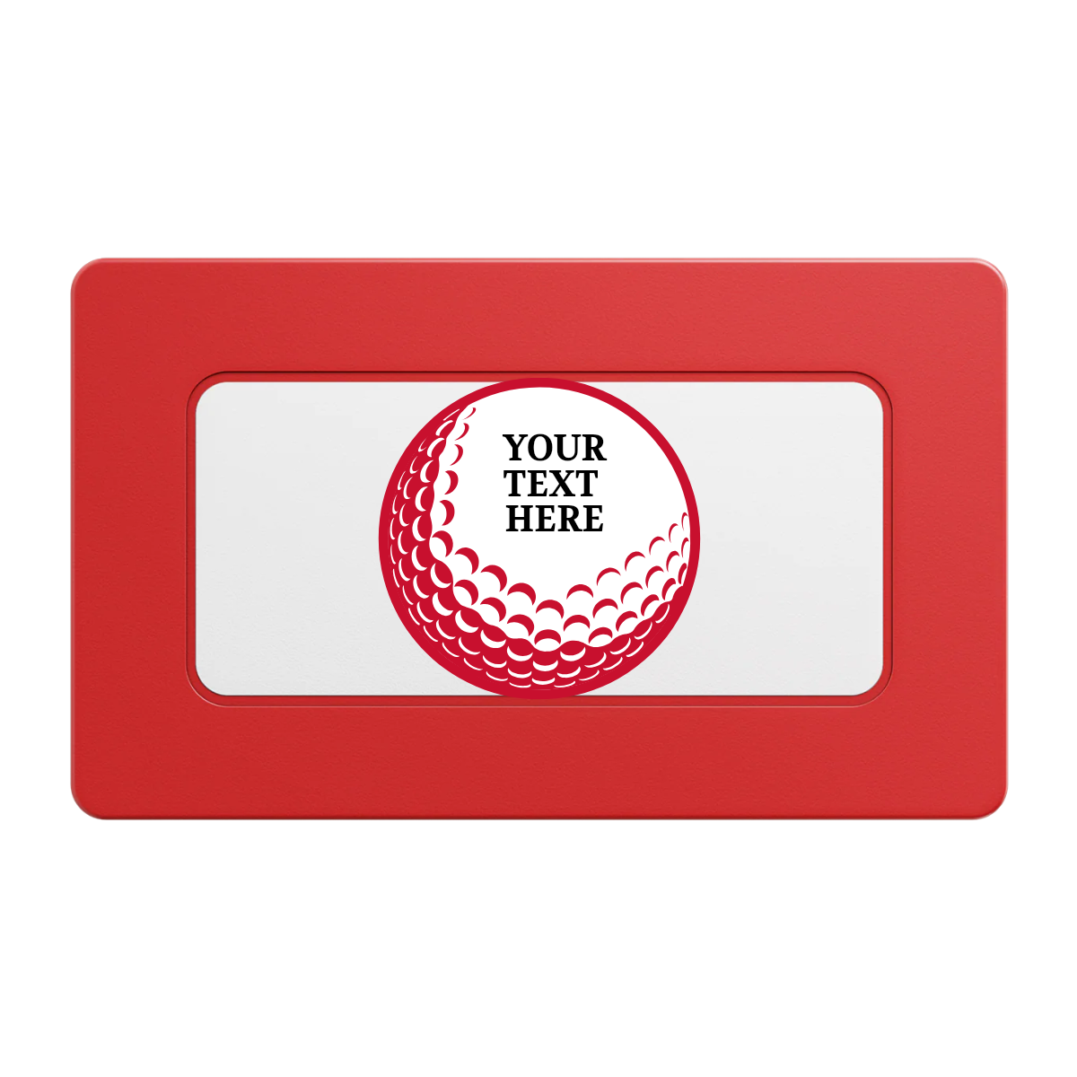 Hole In One Rectangular Poker Chip Plaques - Red - Back