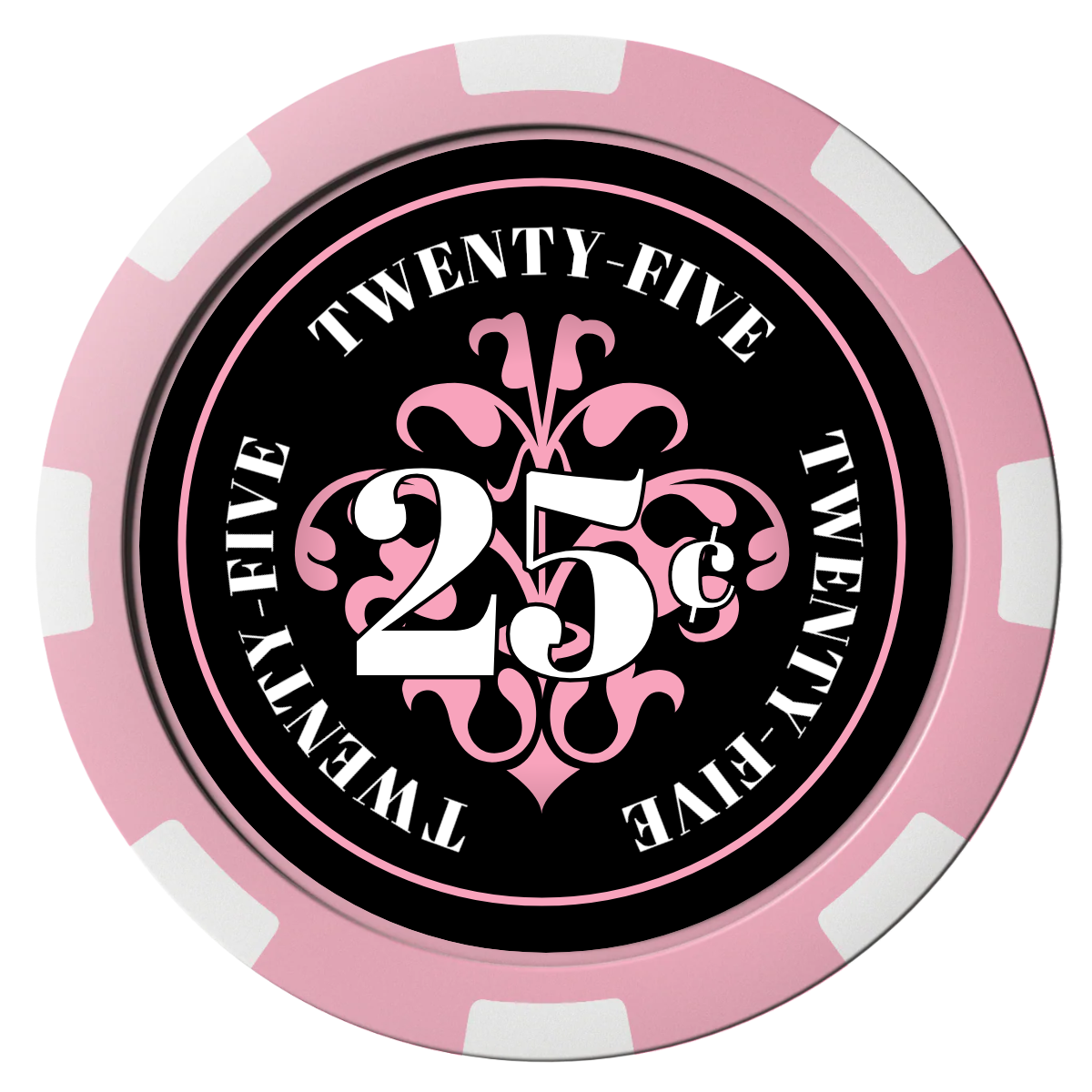 Gothic Revival Composite Poker Chips - Pink / 8 Spot - Front