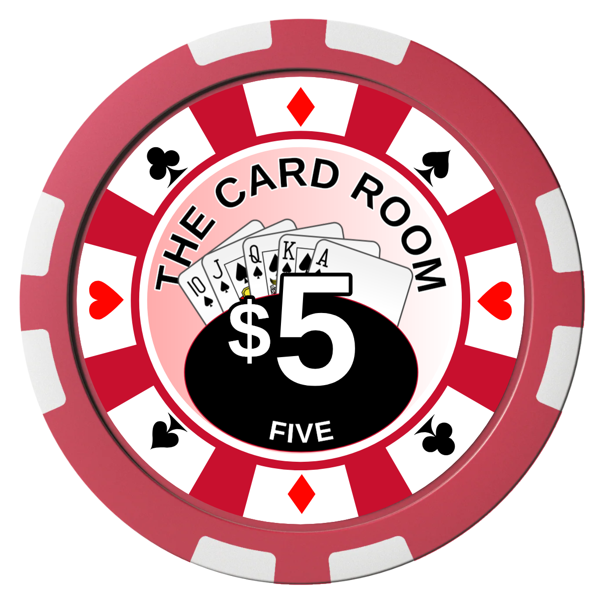 A Suitable Design Composite Poker Chips - Red / 8 Stripe - Front