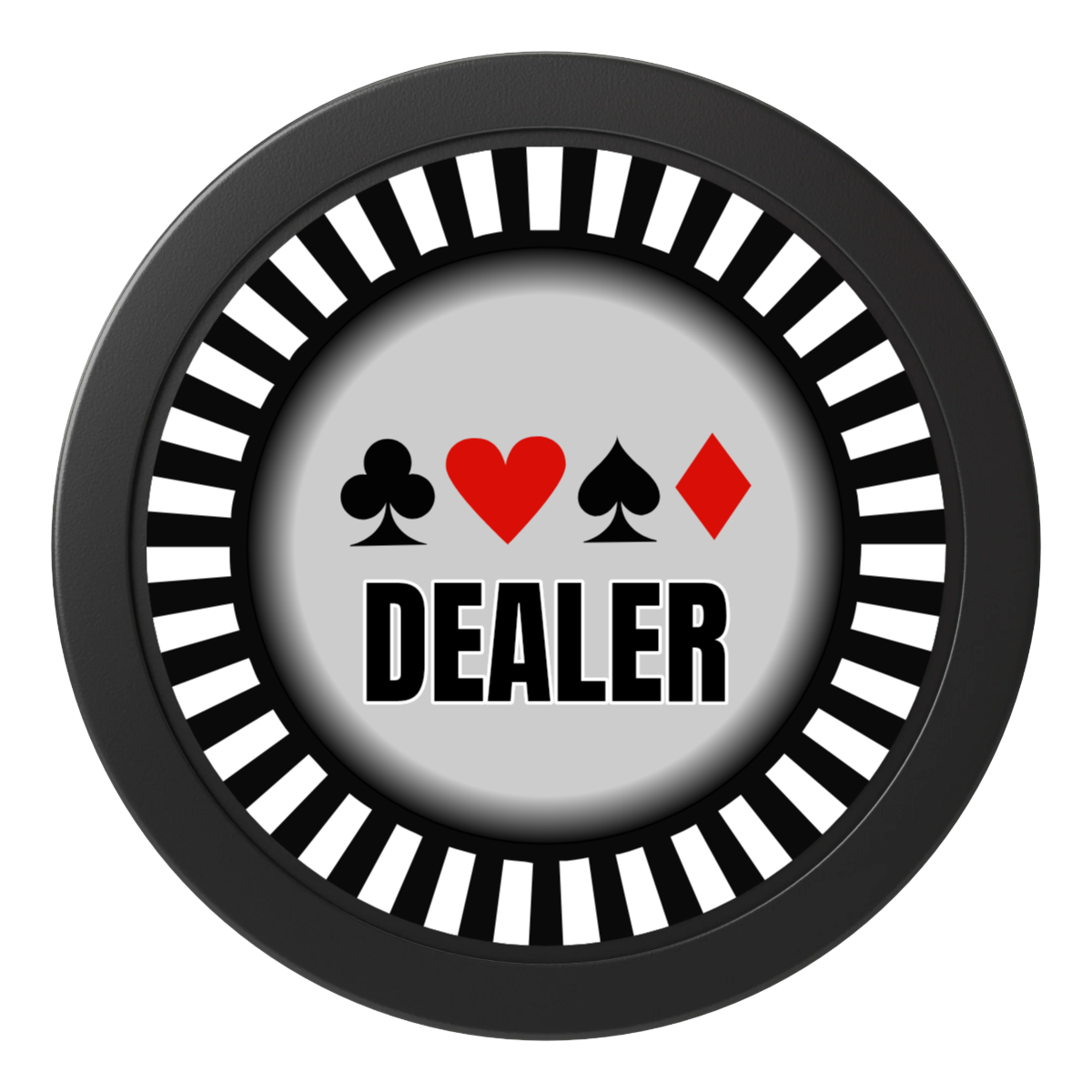 Gabe's Poker Room 2" Composite Dealer Button - Black - Front