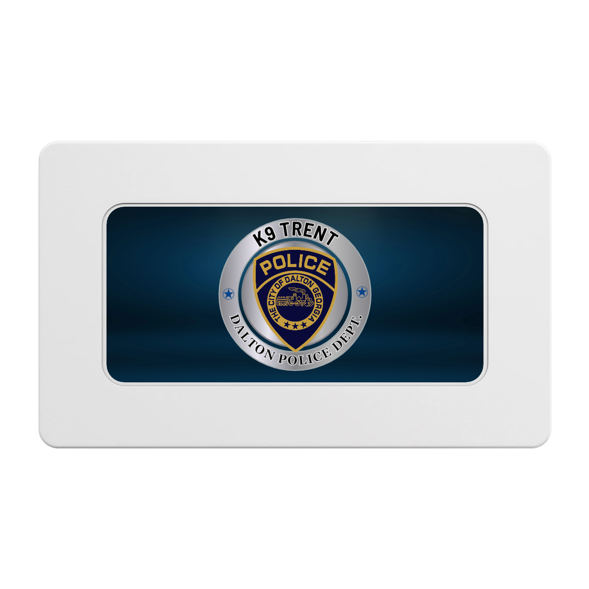 K-9 Trent Rectangular Poker Chip Plaques - White - Back