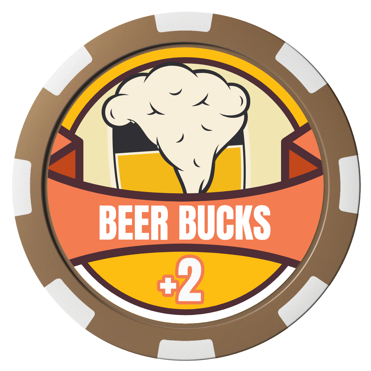 Banner Brew Composite Poker Chips - Brown / 8 Spot - Front