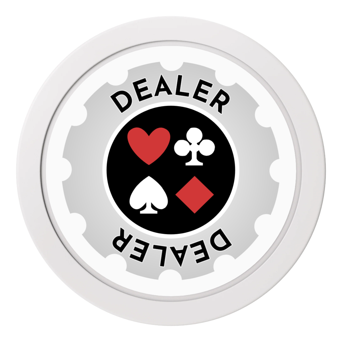 Your Four Suits 2" Composite Dealer Button - White - Front