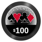 Jay's Casino Aluminum Poker Chips - Black - Back