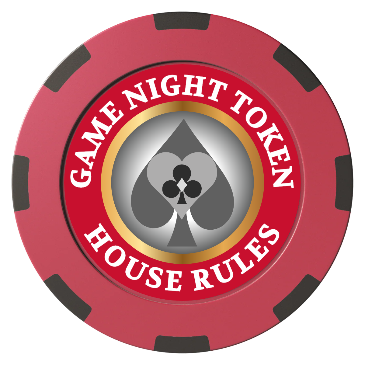 Stacked Suits Clay Poker Chips - Red / 8 Spot (2 Tone) / 40mm - Front