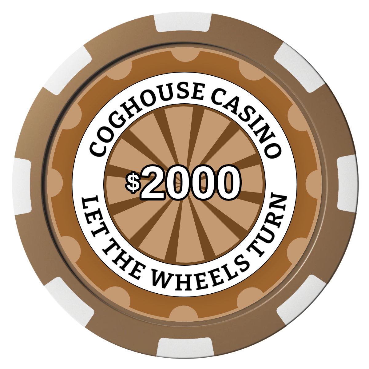 Cog House Composite Poker Chips - Brown / 8 Spot - Front
