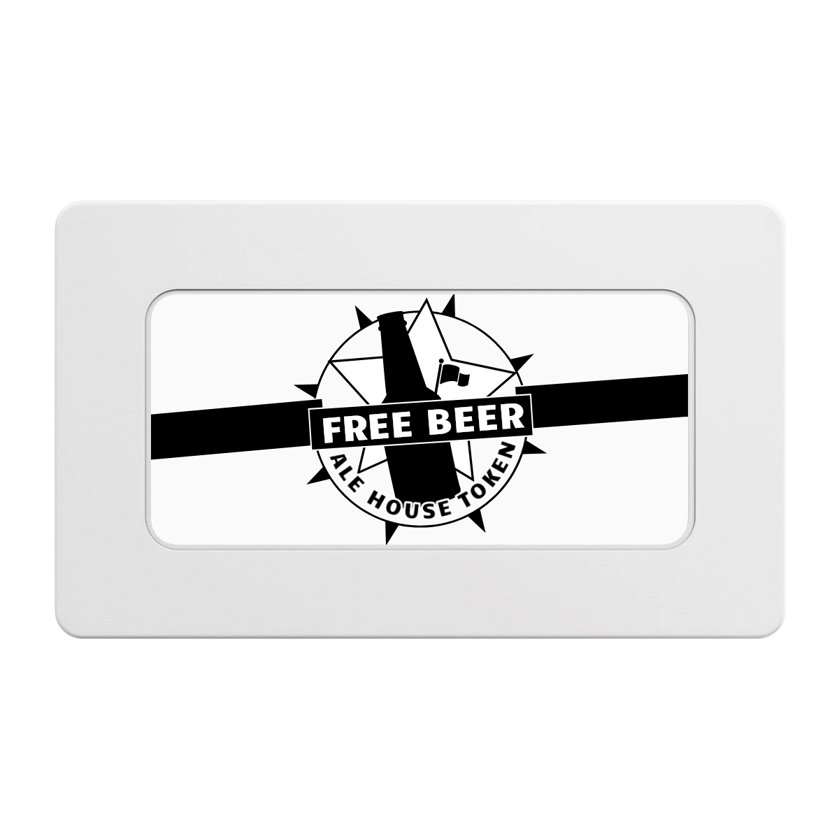 Free Beer Drink Rectangular Poker Chip Plaques - White - Front