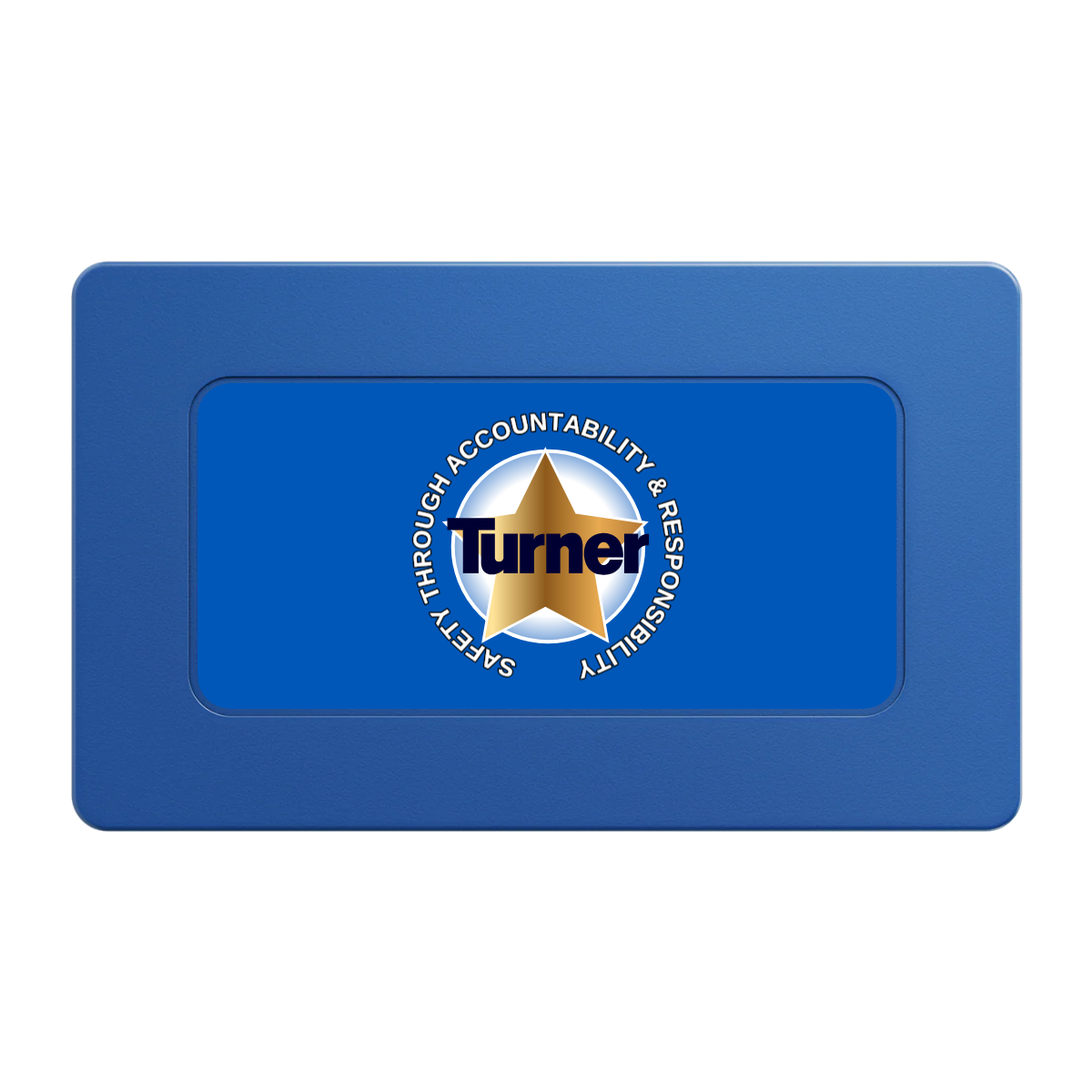 Safety Star Rectangular Poker Chip Plaques - Blue - Back