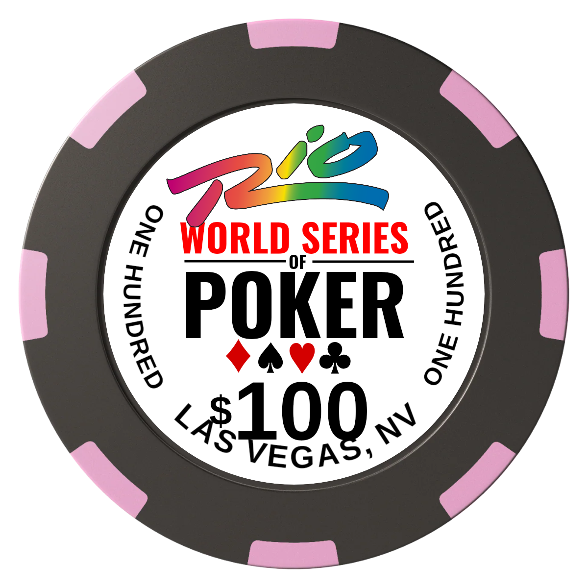 WSOP Clay Poker Chips - Black / 8 Spot (2 Tone) / 40mm - Back