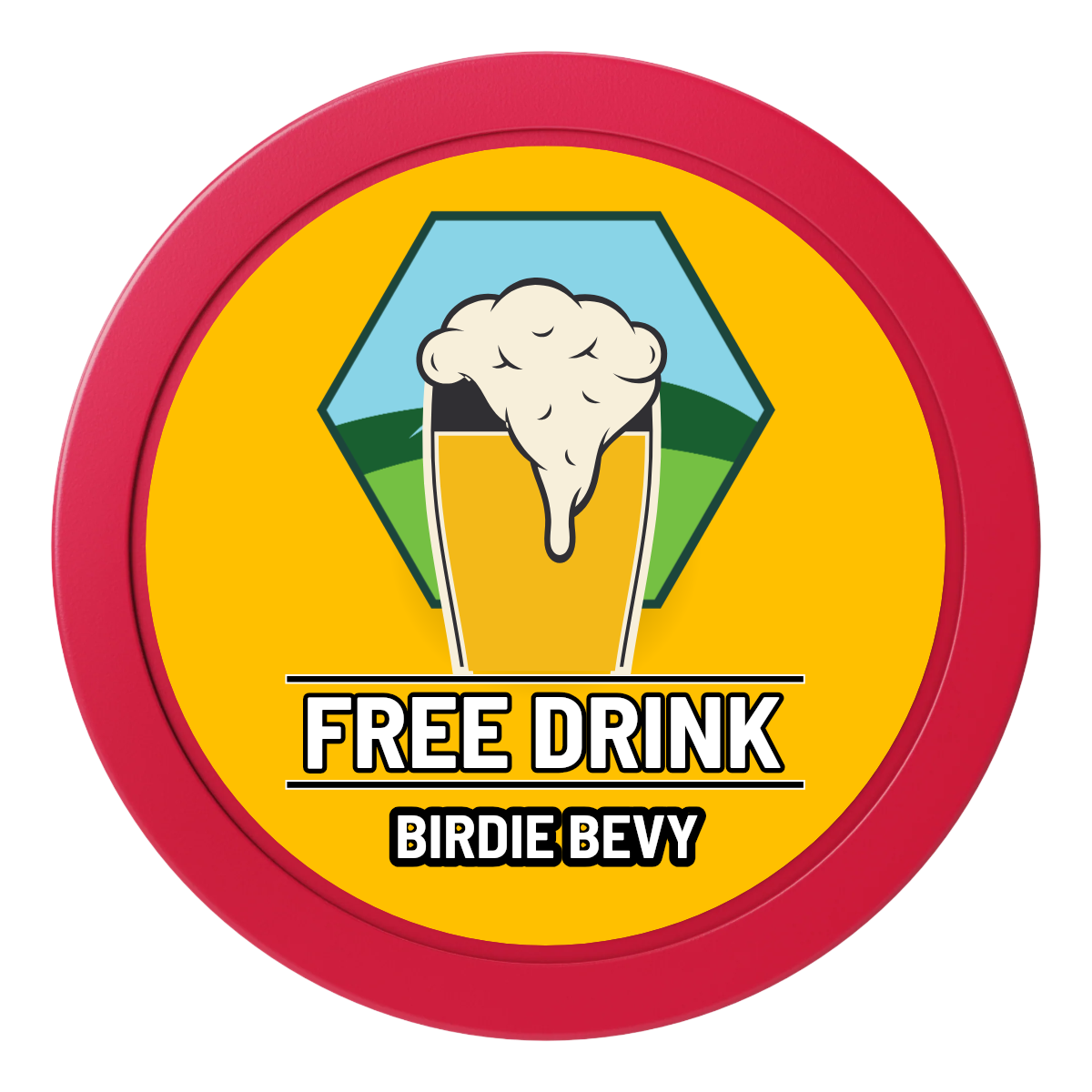 Birdy Bevy 2" Oversized Poker Chips - Red - Back