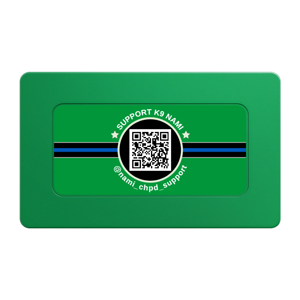 Police Department K9 #02 Rectangular Poker Chip Plaques - Green - Back