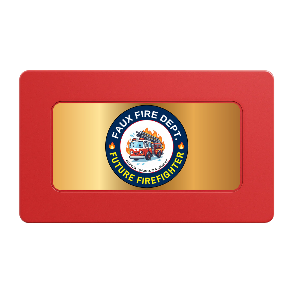 Future Firefighter Rectangular Poker Chip Plaques - Red - Back