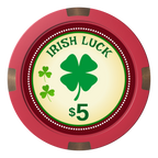 Irish Luck Composite & Metal Hybrid Poker Chips - Red - Back