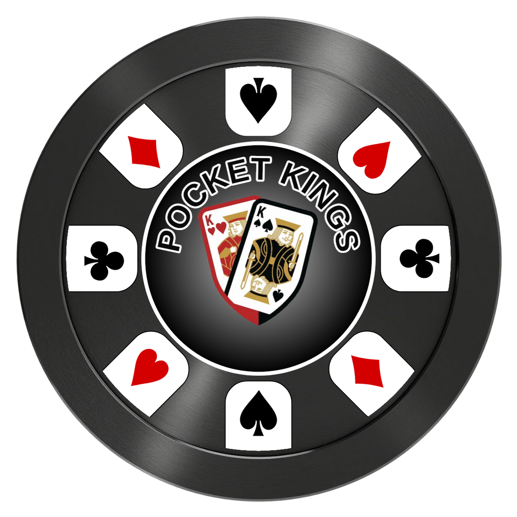 Pocket Kings Aluminum Poker Card Guards - Black - Front