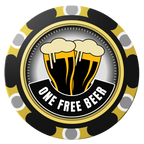 Double Pint 2 Clay Poker Chips - Black / Monte Carlo / 40mm - Front