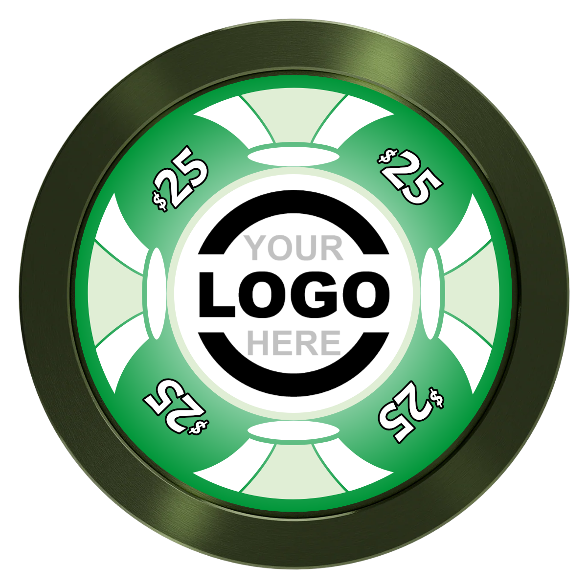 Alan Baker 4-2S A Aluminum Poker Chips - Green - Front