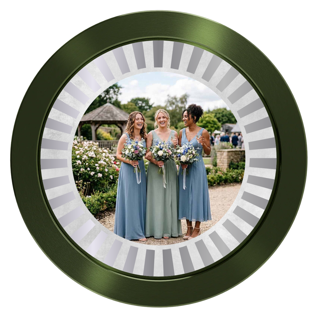 Be My Bridesmaid Simple Aluminum Poker Card Guards - Green - Back