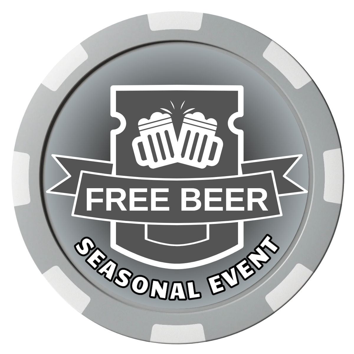 Craft Beer #001 Composite Poker Chips - Gray / 8 Spot - Front