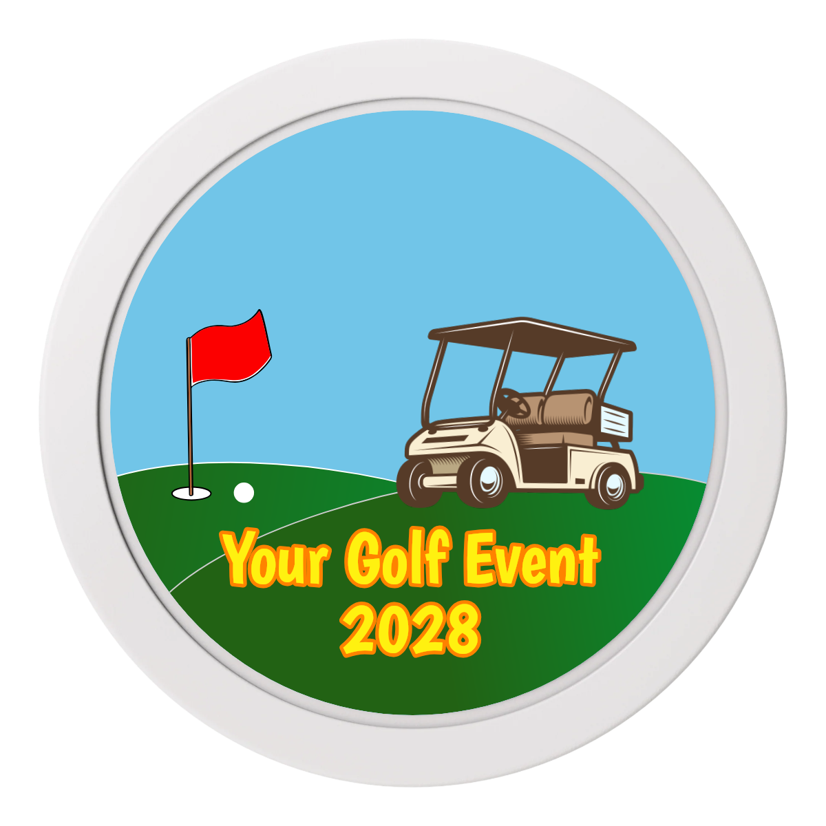 Going Golfing Today 2" Oversized Poker Chips - White - Front