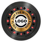 Texas Hold Em' Aluminum Poker Chips - Black - Back