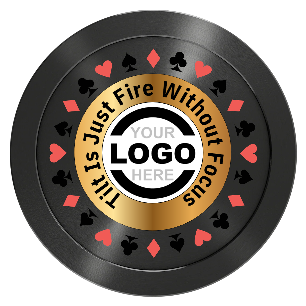 Texas Hold Em' Aluminum Poker Chips - Black - Back