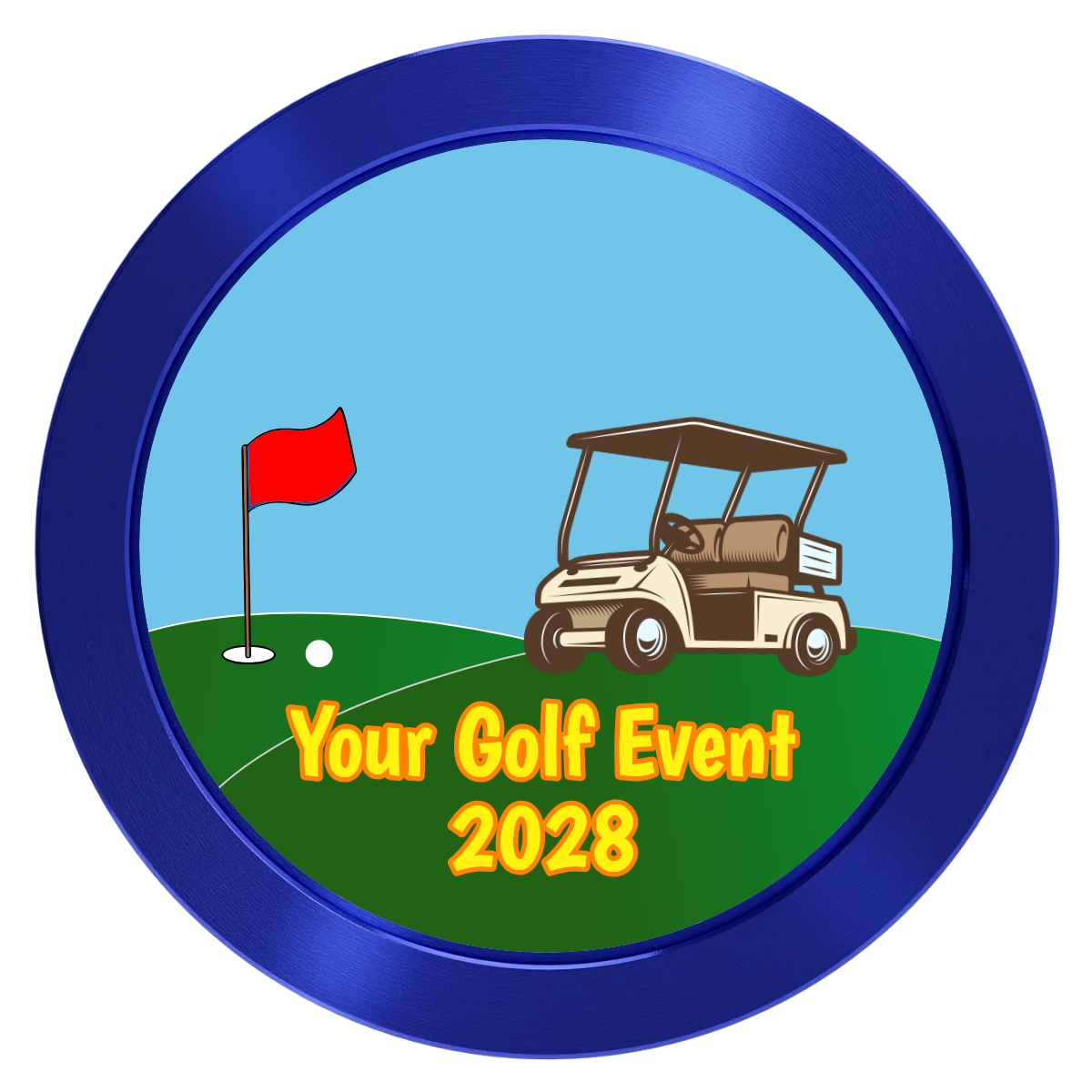 Going Golfing Today Aluminum Poker Chips - Blue - Front