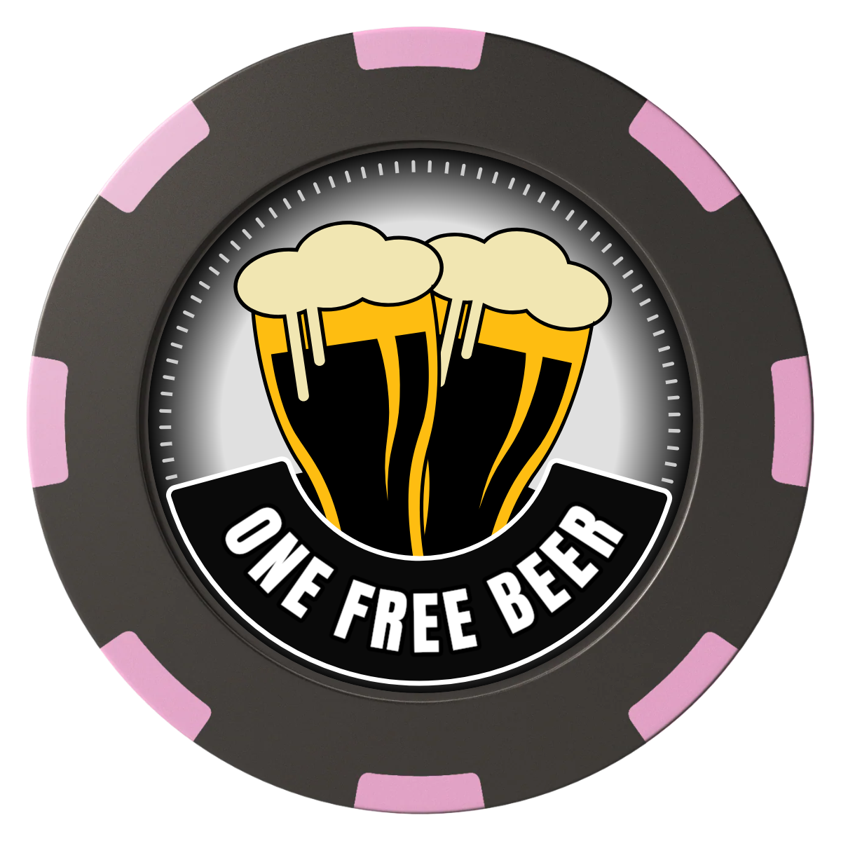 Double Pint 2 Clay Poker Chips - Black / 8 Spot (2 Tone) / 40mm - Front