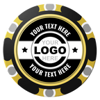 Star Banner Clay Poker Chips - Black / Monte Carlo / 40mm - Back