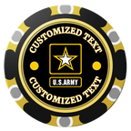 Army Strong Clay Poker Chips - Black / Monte Carlo / 40mm - Back