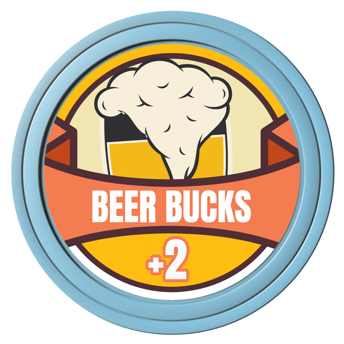 Banner Brew Composite Poker Chips - Light Blue / Solid - Front