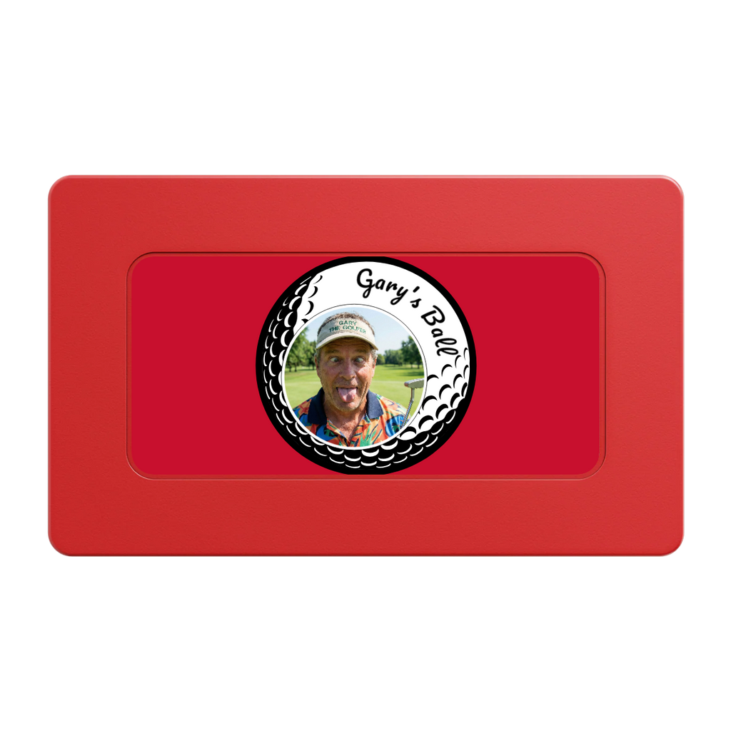 Gary's Ball Rectangular Poker Chip Plaques - Red - Front
