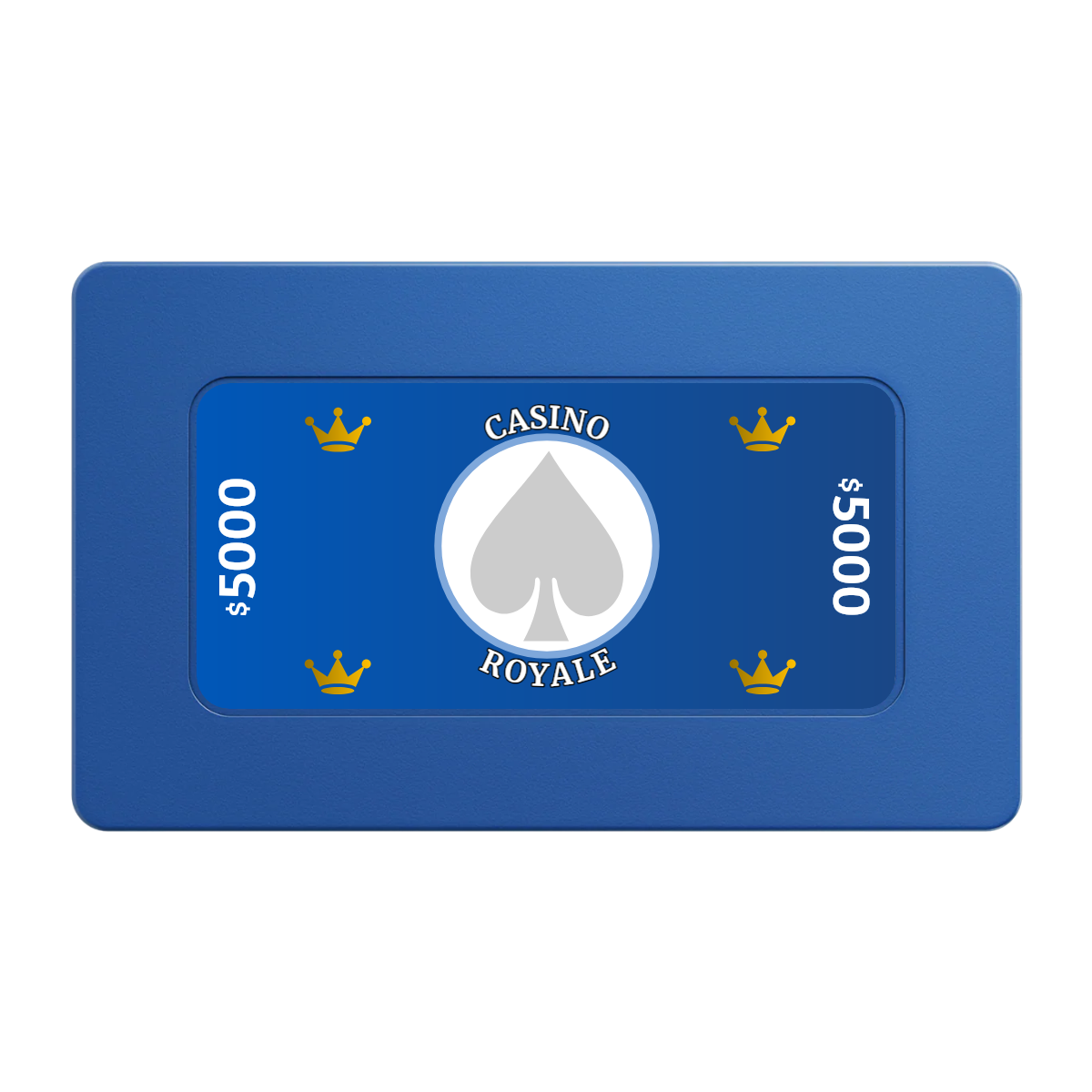 Casino Royale Rectangular Poker Chip Plaques - Blue - Back