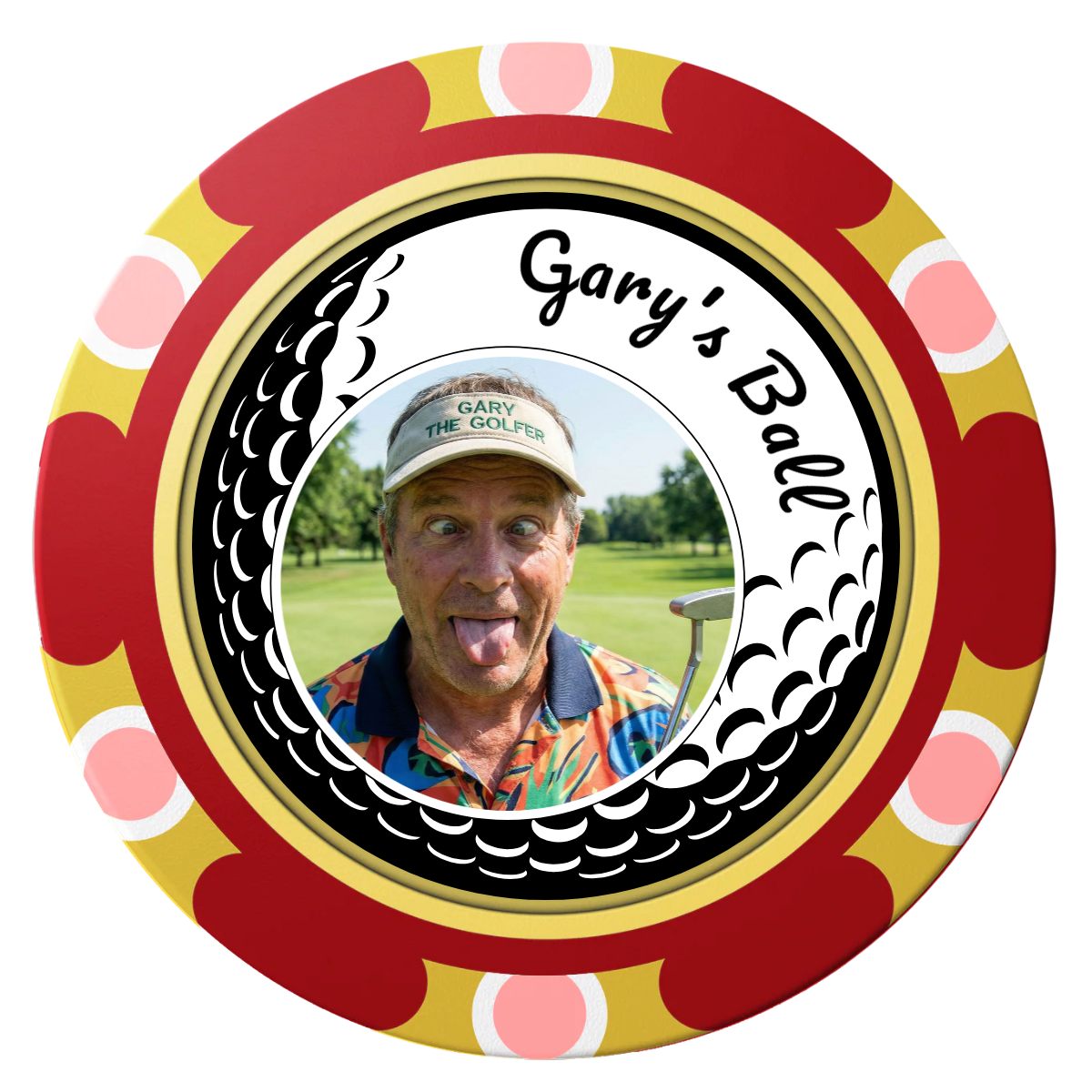 Gary's Ball Clay Poker Chips - Red / Monte Carlo / 40mm - Front