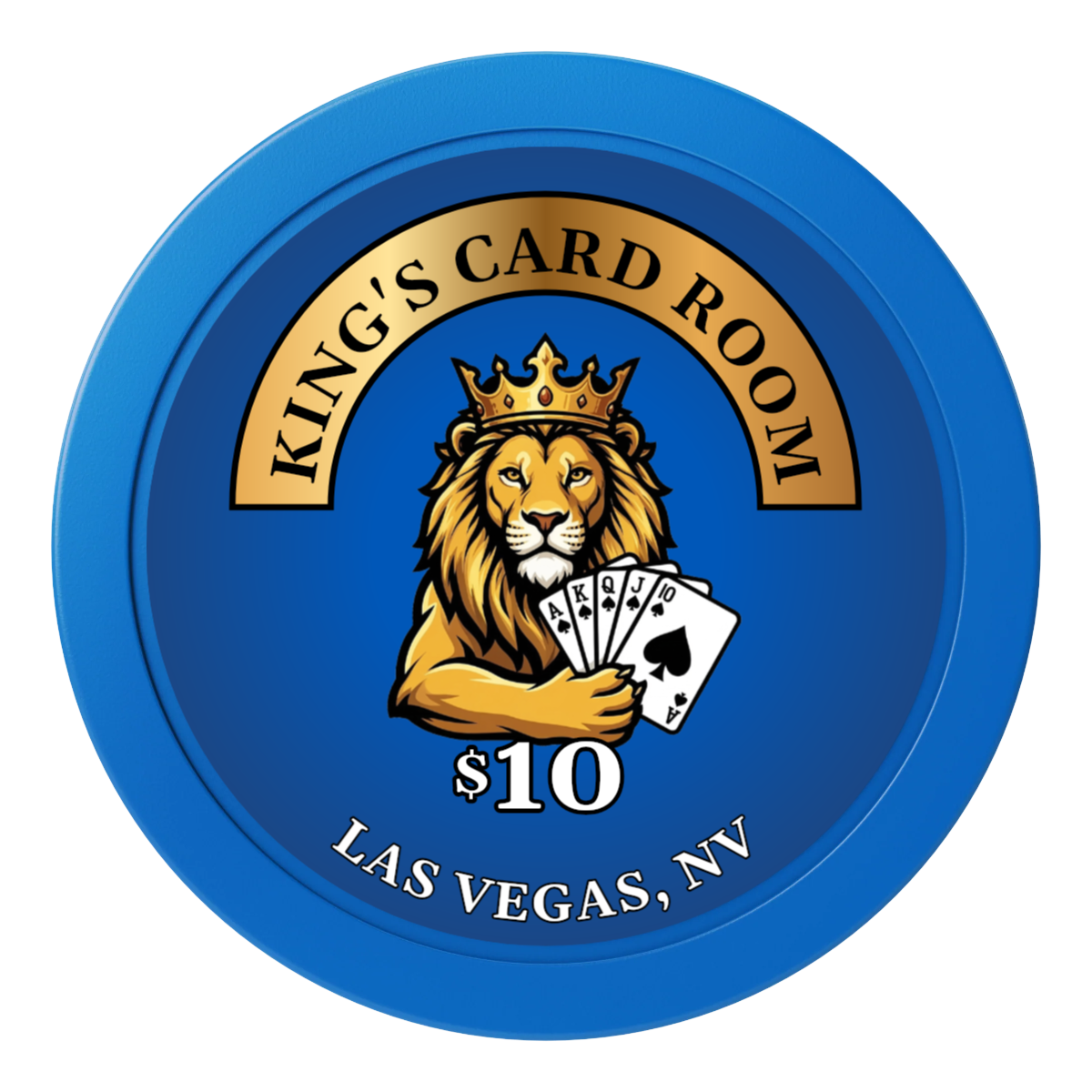 King's Card Room 2" Oversized Poker Chips - Blue - Front