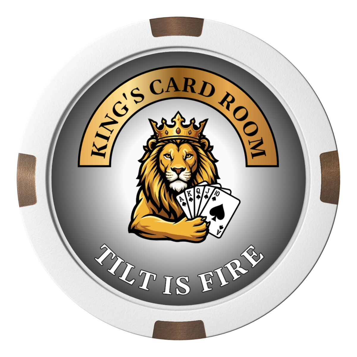 King's Card Room Composite & Metal Hybrid Poker Card Protectors - White - Back