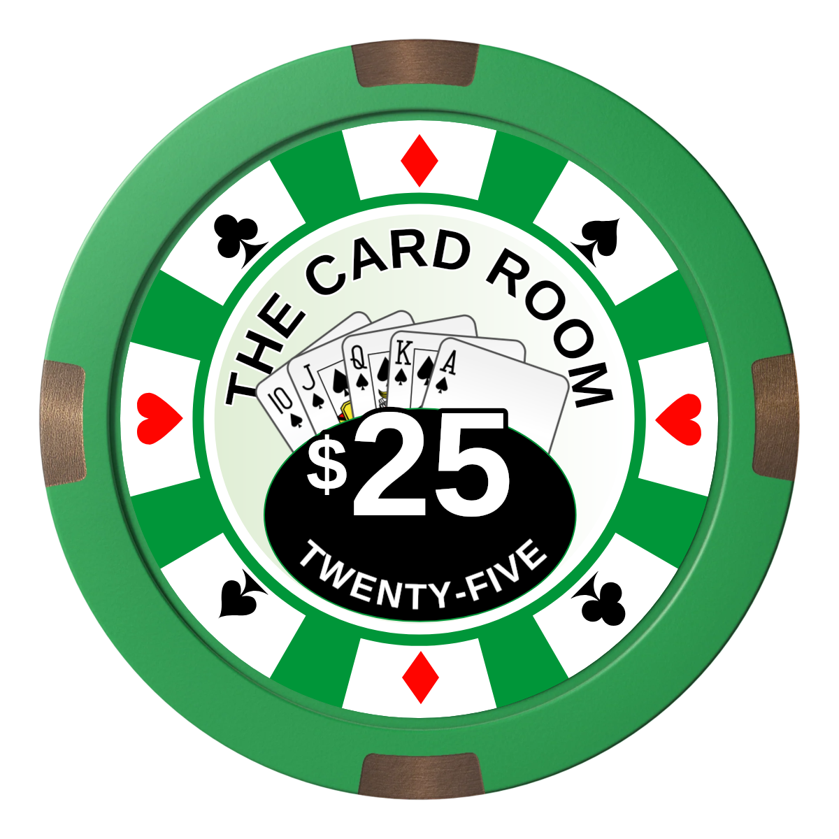 A Suitable Design Composite & Metal Hybrid Poker Chips - Green - Front