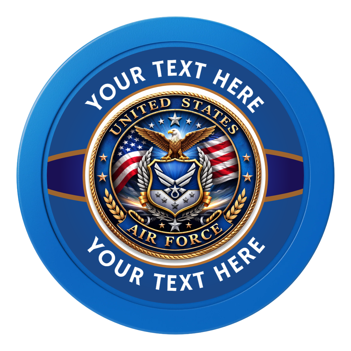 Air Force 2" Oversized Poker Chips - Blue - Front