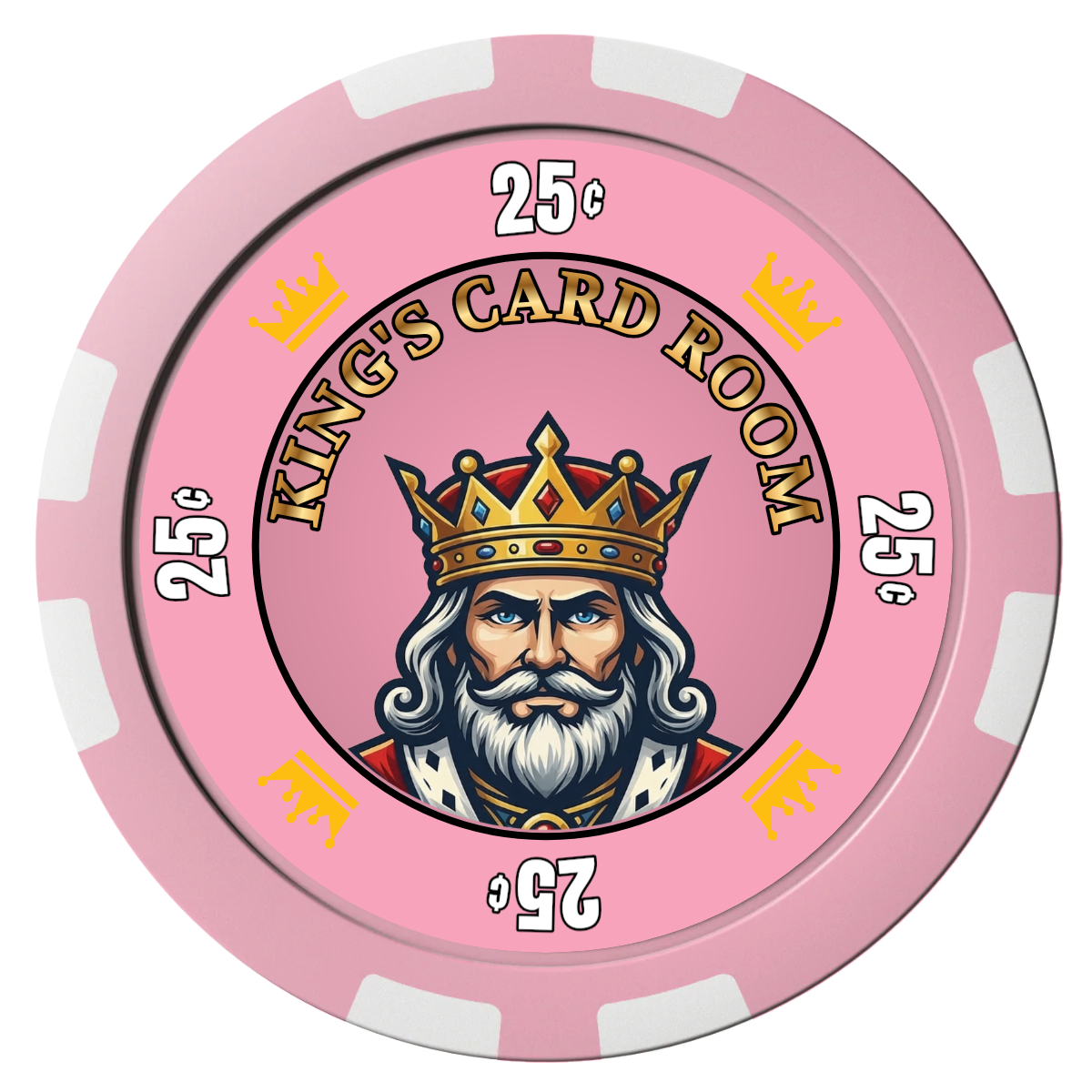 Kings Composite Poker Chips - Pink / 8 Stripe - Front