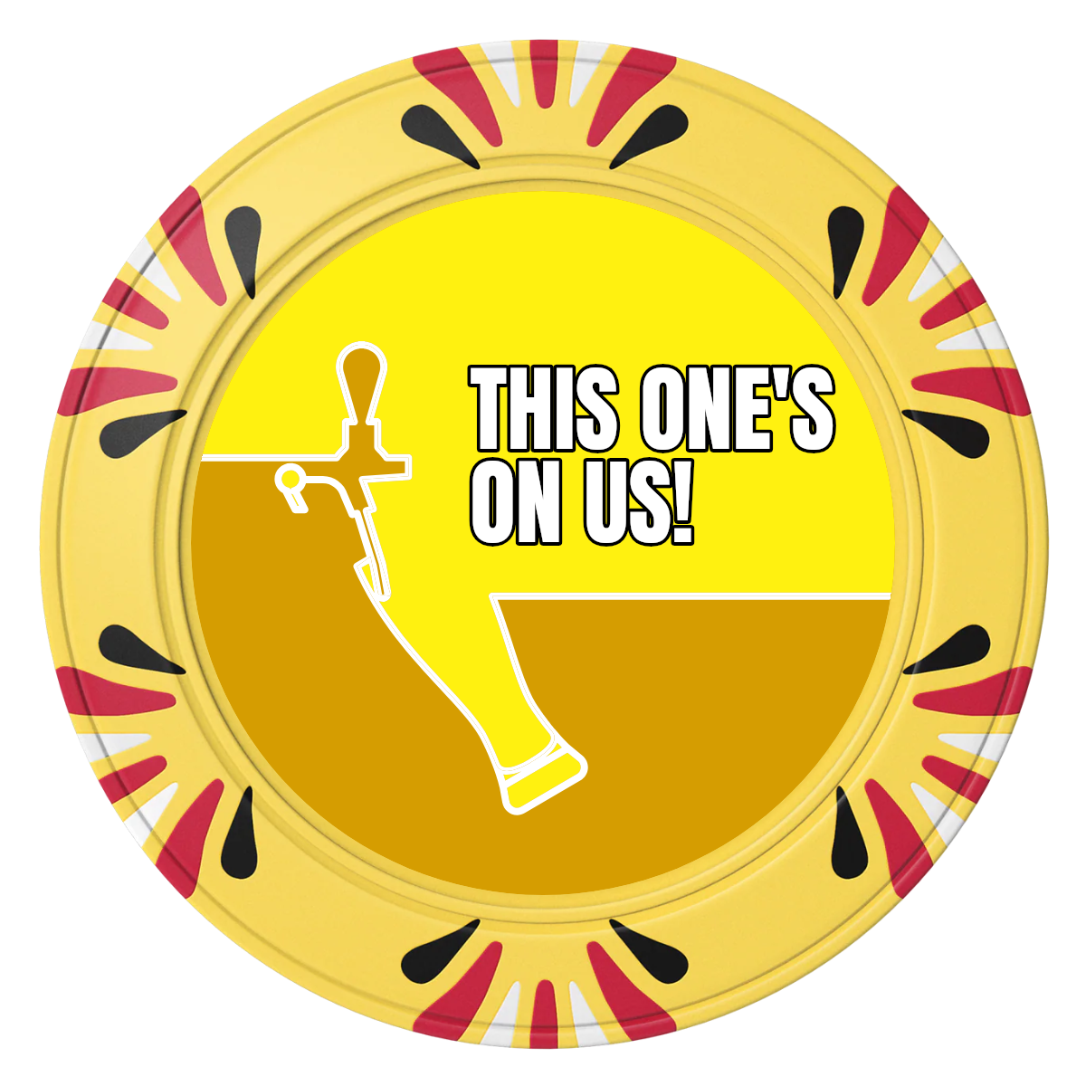 I'd Tap That Clay Poker Chips - Yellow / Macau / 40mm - Front