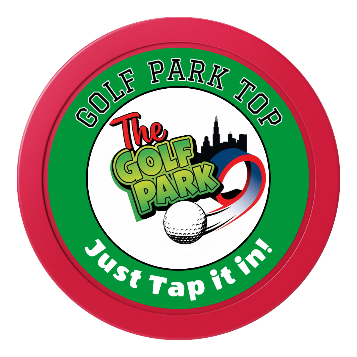 Golf Slogan 2" Oversized Poker Chips - Red - Back